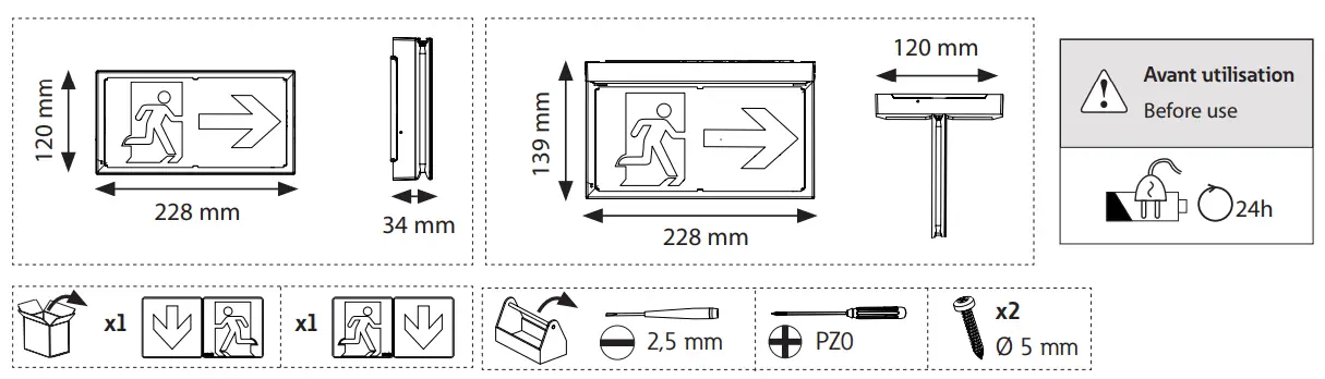 EATON ULTRALED 2-45 Autonomous Emergency Lighting Unit - fig 1