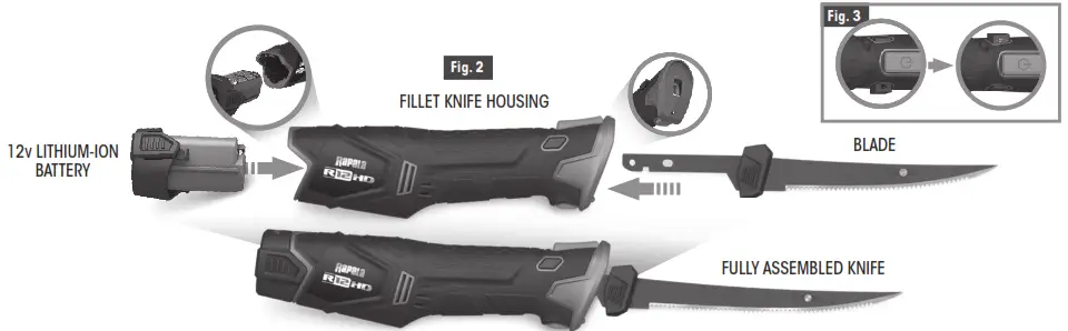 Rapala R12 HD Lithium Fillet Knife - overview 2