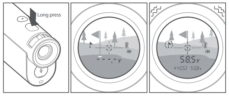 HOTO KE1000 Golf Laser Rangefinder - lock-in mode
