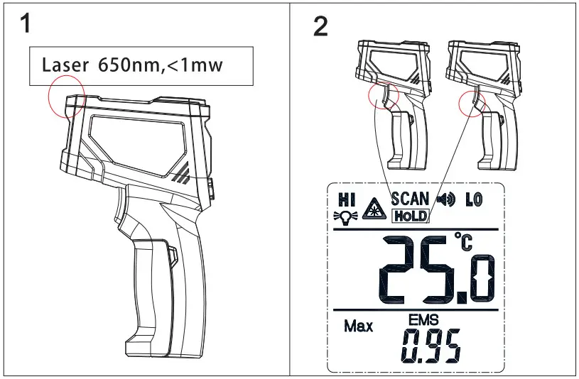 SURPEER B0BZXS445N Infrared Thermometer Temperature Gun - Infrared Thermometer