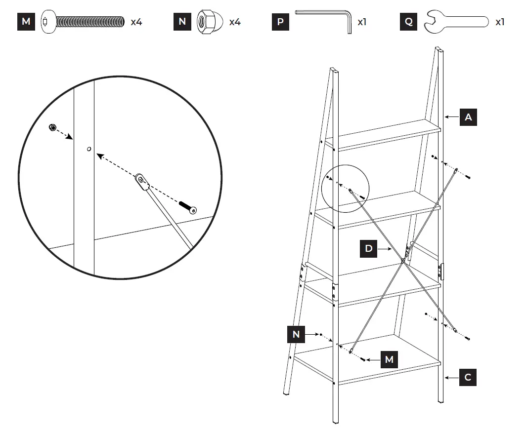 CLOSETMAID 1312, 1316, 4964 Ladder Bookcase-fig-8