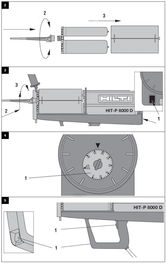 HILTI HIT­-P 8000 D Pneumatic Adhesive Dispenser - Fig 2