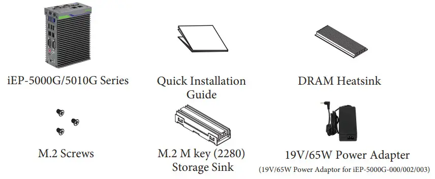 ASRock Phoenix iEP-5000G Series Industrial IOT Controller - Package Contents