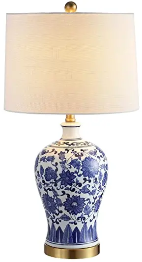 JONATHAN Y JYL1109A-SET2 Dino 21 Inch Silver Farmhouse Industrial Iron-Glass LED Table Lamp