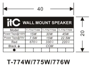 itC T-774W Wall Mount Speaker - Label Stickers
