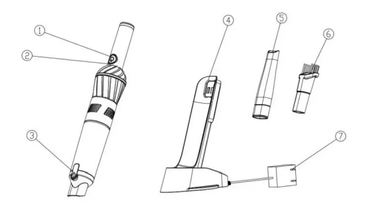 TurboTronic TT-EQ6 Hand-Held Vacuum Cleaner - parts
