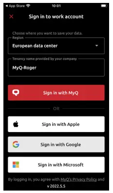 MyQ Roger mobile app setup