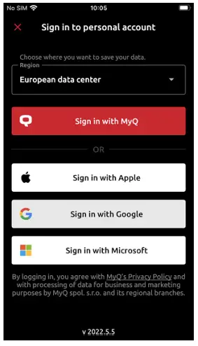 MyQ Roger mobile app setup