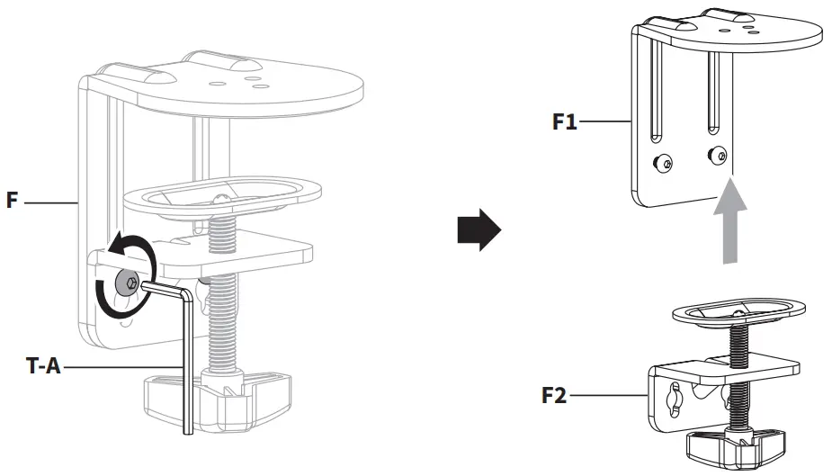 VIVO STAND V003KL Pneumatic Arm Dual Monitor Desk Mount - ASSEMBLY STEPS