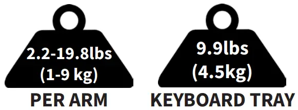 VIVO STAND V003KL Pneumatic Arm Dual Monitor Desk Mount - WEIGHT CAPACITY