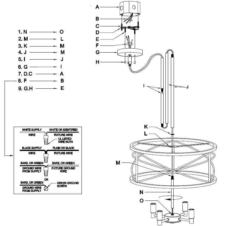 Unbranded PM2203-4C Pendant Light Hastings fig-1
