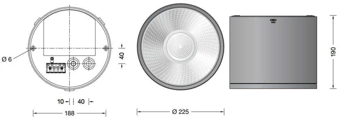 BEGA 24 753 Compact Downlight - Dimension