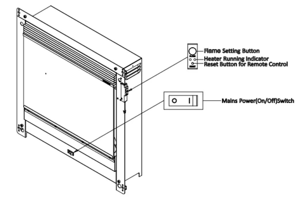 be modern 2740 2kw Electric Heater Fire - CONTROL