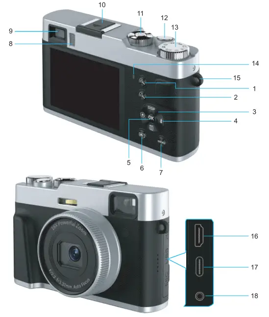 Bifevsr B0BZJH38Y4 4K Digital Camera with Viewfinder Flash - Kide