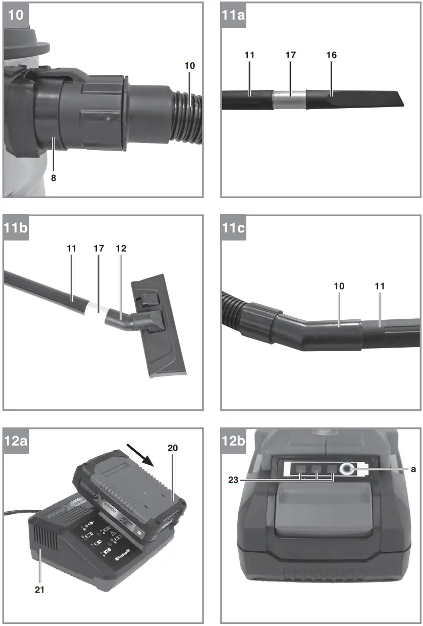 Einhell TC VC 18 20 Li S Solo Cordless Wet Dry Vacuum Cleaner - Description 2