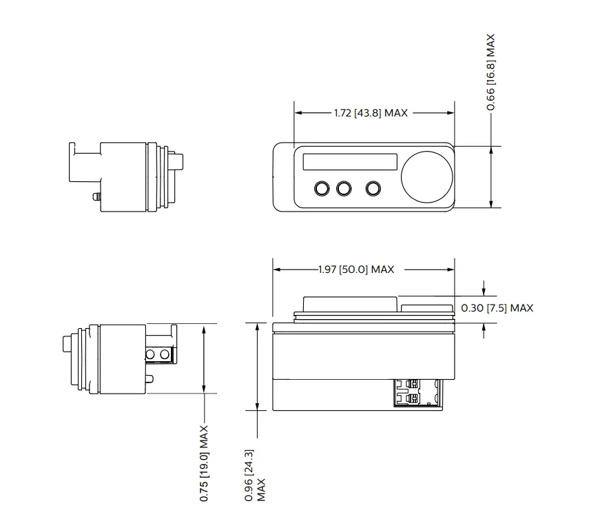 Sensor Dimensions (in/mm)