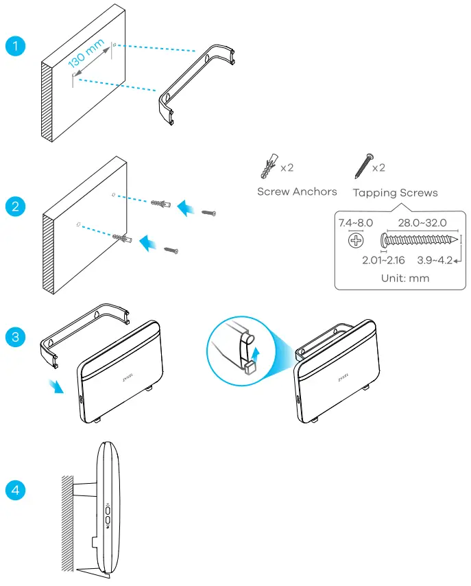 ZYXEL EX5601 T0 Dual-Band Wireless AX6000 2.5G Ethernet IAD with SFP - Wall Mounting
