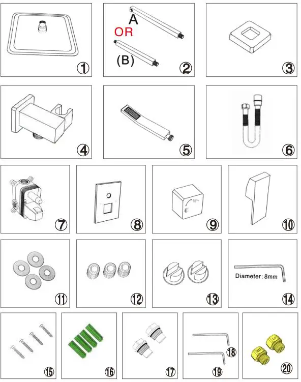 Tahanbath-W123243782-KXC-2-Inch-1-Handle-2-Spray-Faucet-Rain-Shower-Head-System-1