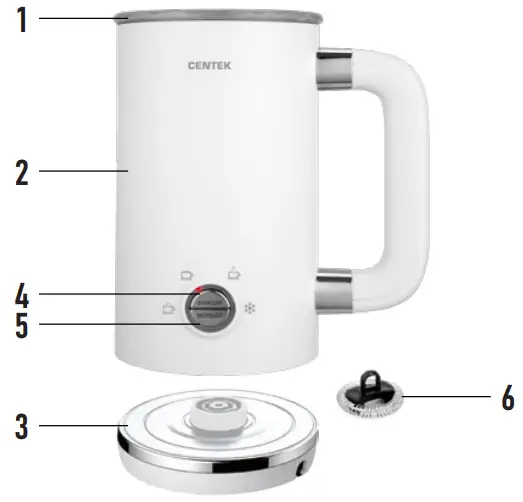 CENTEK CT 1180 Electric Milk Frother - Description