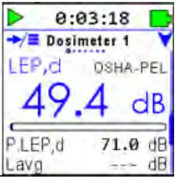 LARSON DAVIS Spartan 730 730IS Wireless Noise Dosimeter - Screen Detail