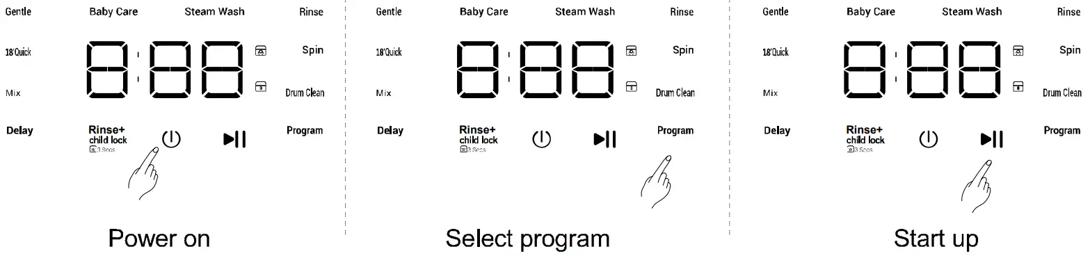 MOBORV Front Loading Washing Machine - Start the laundry