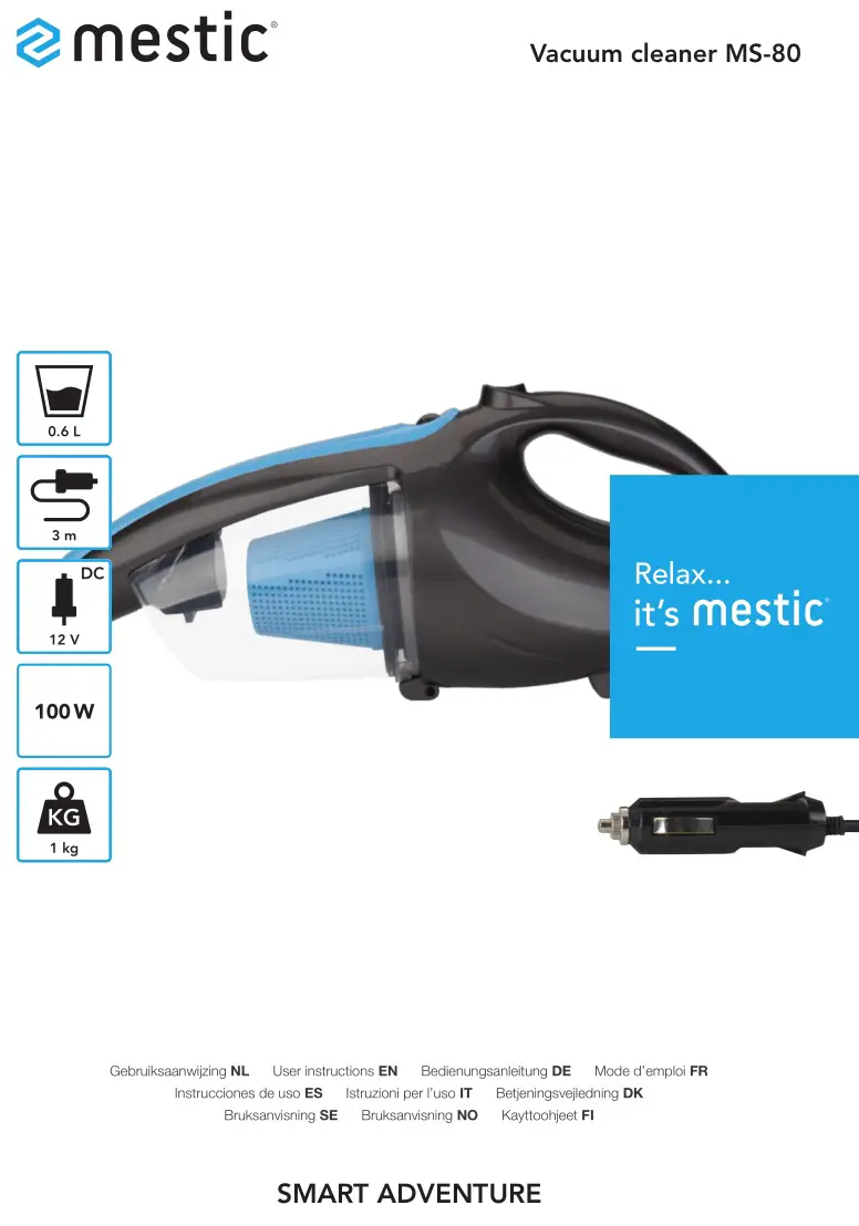 mestic MS80 Vacuum Cleaner User Manual