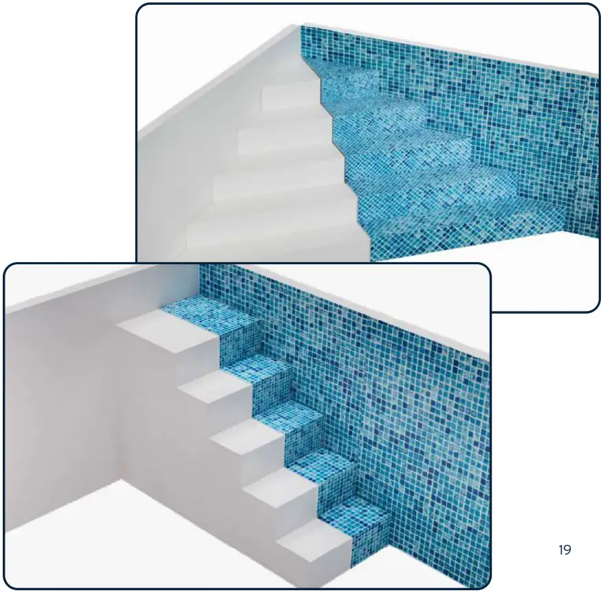 HeatForm Internal Steps for Liner Pools