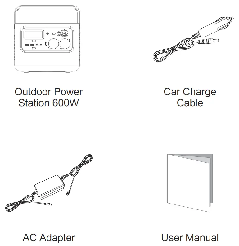 PISEN TS-OPS04 Wilderness 600 Outdoor Power Station 600W - Packing List