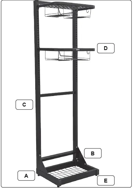 SEALEY-MS081FS-Motorcycle-Helmet-and-Gear-Tidy-Freestanding-FIG-1