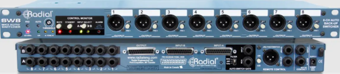 Radial engineering SW8 MK2 Eight Channel Auto-Switcher