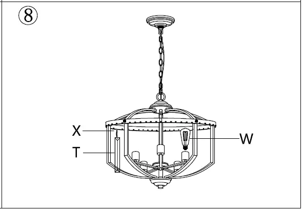 MICSIU 900016 5-Light Crystal Chandeliers Round D20.25 Oil Rubbed Bronze Farmhouse 13