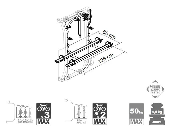 FIAMMA 02096-35A Bicycles Carrier - CARRY-BIKE 2