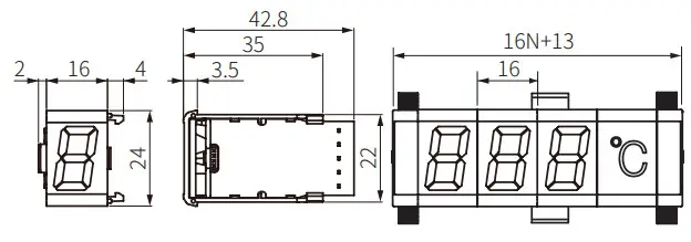 Autonics DS-DA Series High Performance Display Units - Dimensions