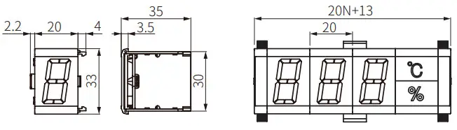 Autonics DS-DA Series High Performance Display Units - Dimensions1