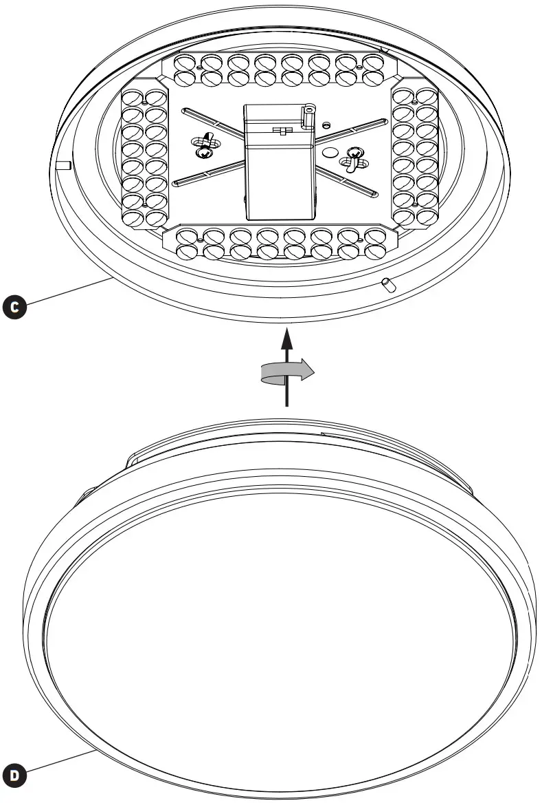 artika OFM ORC HD2BL Led Flushmount Light - DIFFUSER 1
