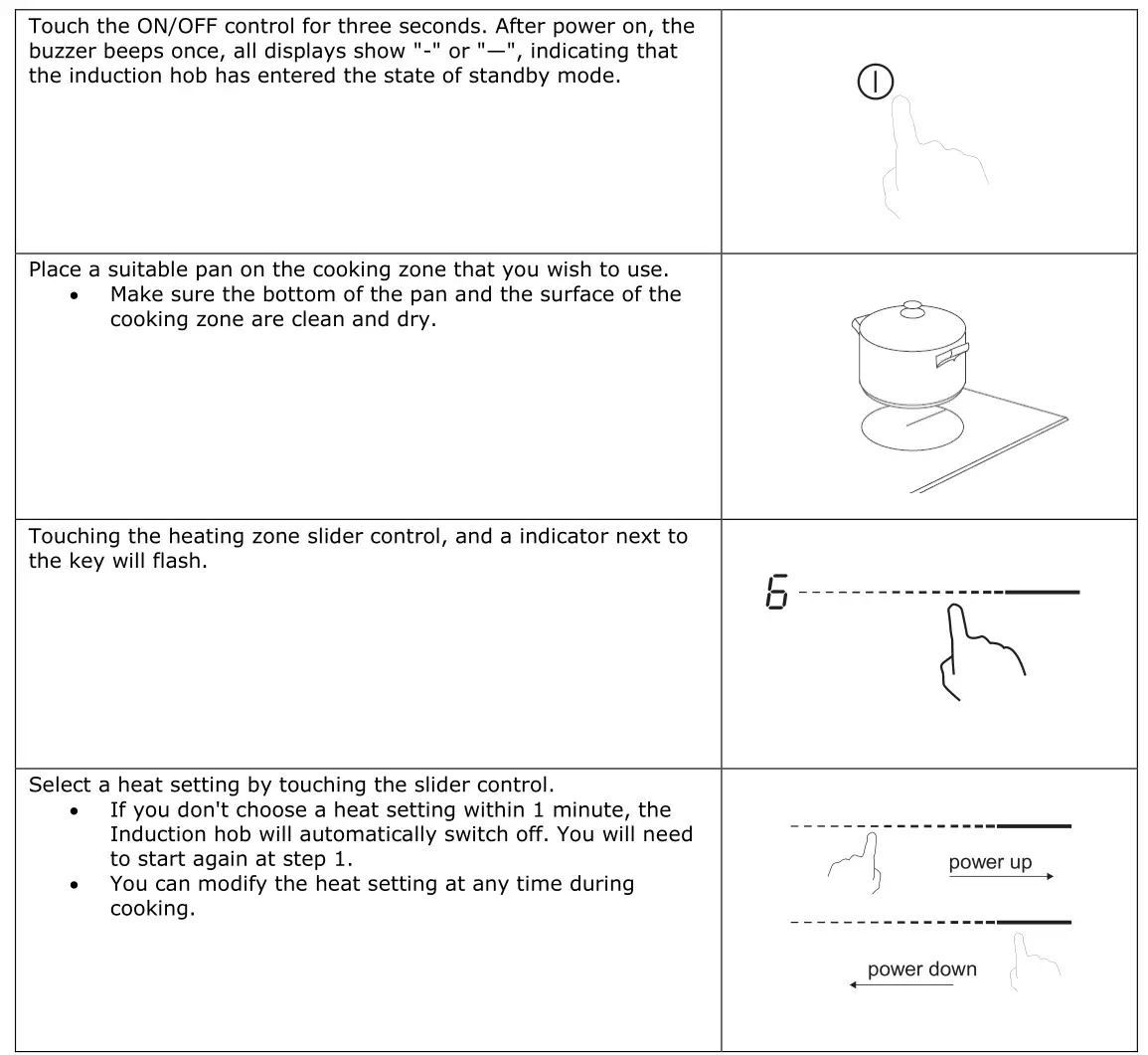 Haier HA2MTSJ68MC Induction Hob - Start cooking