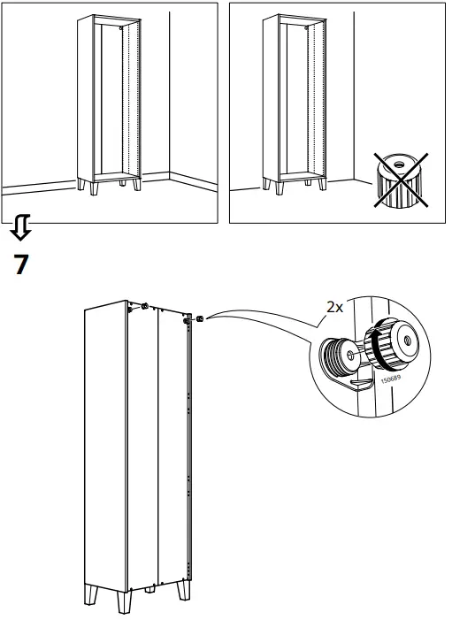 IKEA PLATSA Wardrobe with 6 Doors White Fonnes White-FIG7