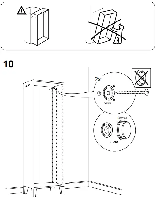 IKEA PLATSA Wardrobe with 6 Doors White Fonnes White-FIG9