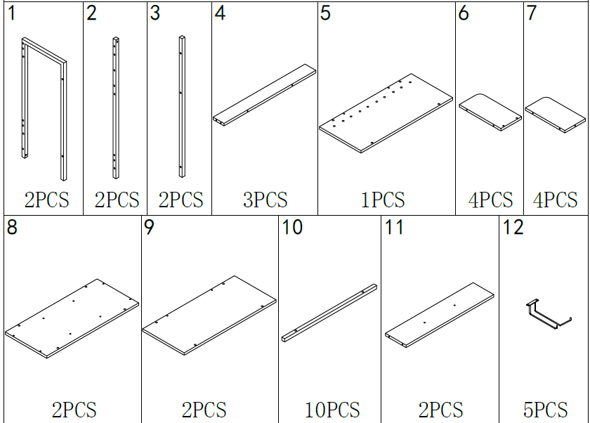 Earlimart-TJHD-QP-00146-White-Gold-Bookcase-with-4-Drawers-FIG-1