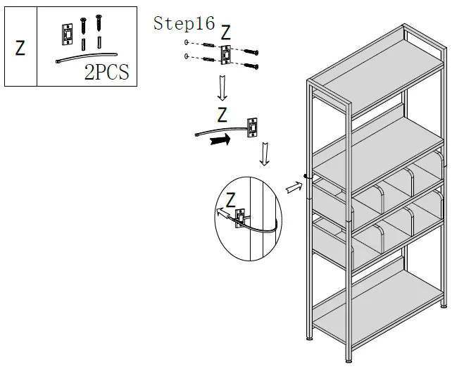 Earlimart-TJHD-QP-00146-White-Gold-Bookcase-with-4-Drawers-FIG-18