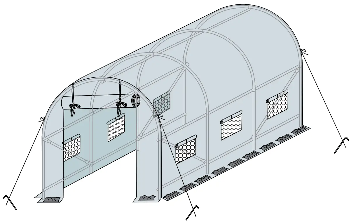 Outsunny 845-016 Walk-in Large Tunnel Greenhouse