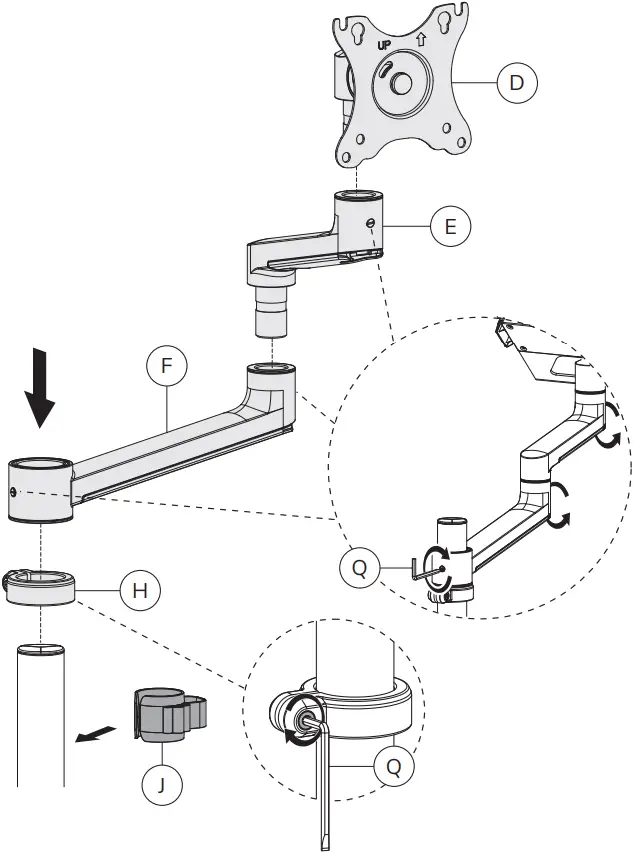 Neomounts DS20-425BL1 Laptop Desk Mount - c1