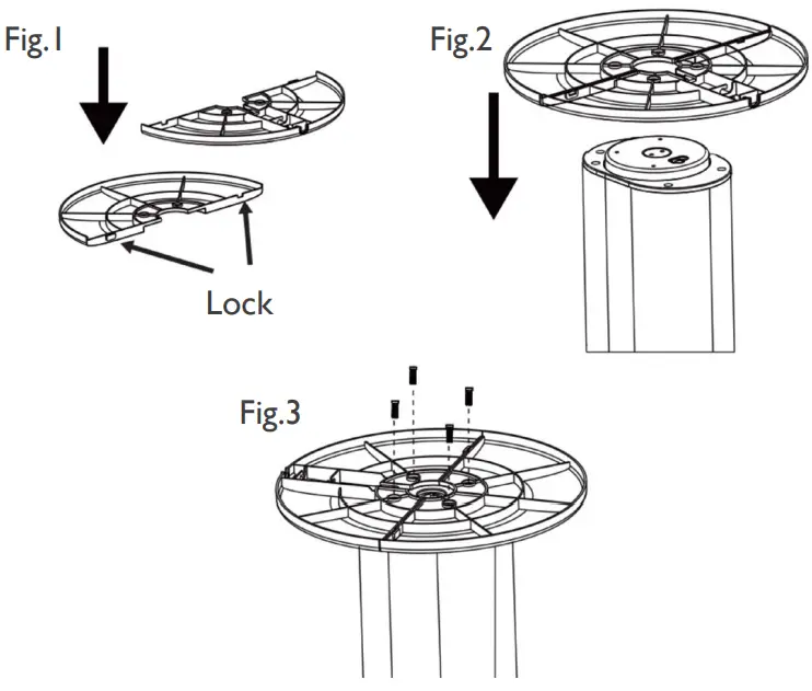 igenix IGFD6035W B 35 Inch Digital Tower Fan - ASSEMBLY INSTRUCTIONS