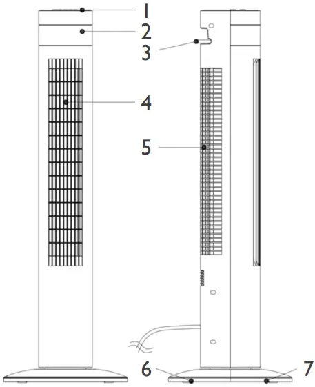 igenix IGFD6035W B 35 Inch Digital Tower Fan - PRODUCT OVERVIEW