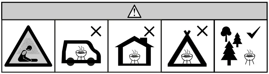 KAMADO JOE KJ15041021 Big Joe III - Warning Symbole