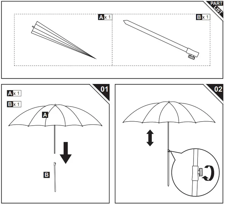Outsunny 84D-039GN Beach Umbrella Parasol - overview 1