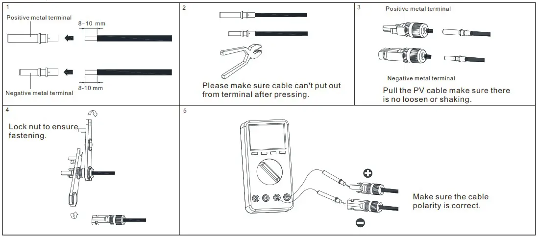 GROWATT SPH3000 6000TL BL UP 6kW Hybrid Inverter - Connecting cables 5