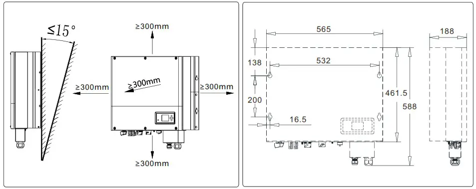 GROWATT SPH3000 6000TL BL UP 6kW Hybrid Inverter - Installation 2