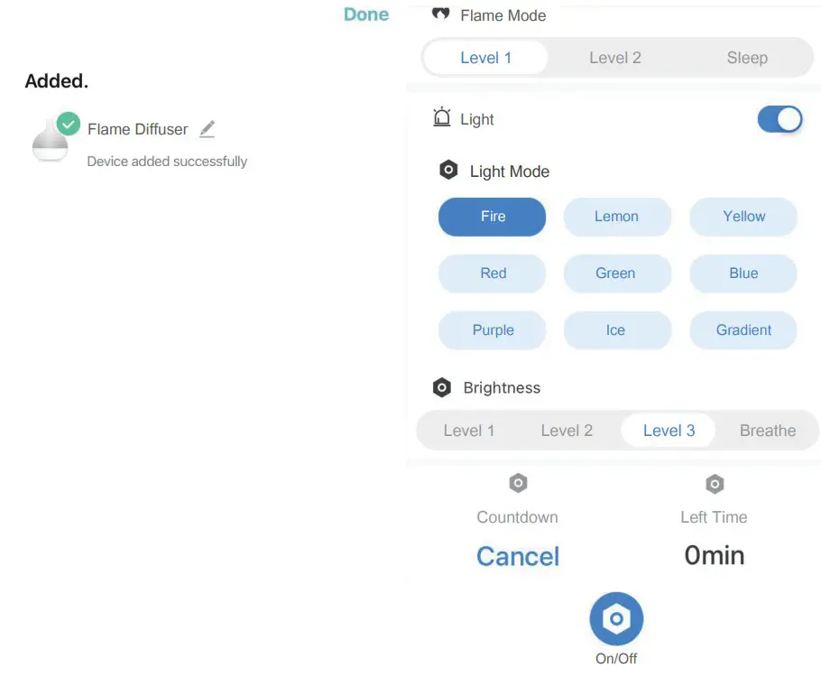 Sharper Image LF500MS Wi-Fi Flame Light Aromatherapy Humidifier - app 5