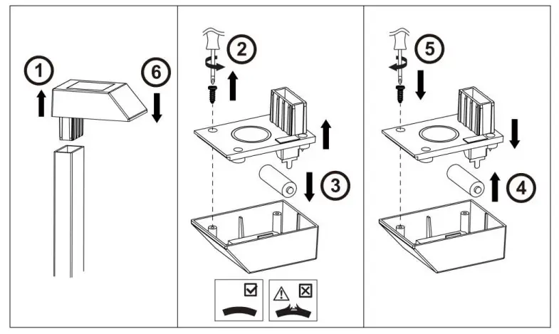 WeTeLux 981404 Set of 3 Solar Way Lights - Replacing the Battery